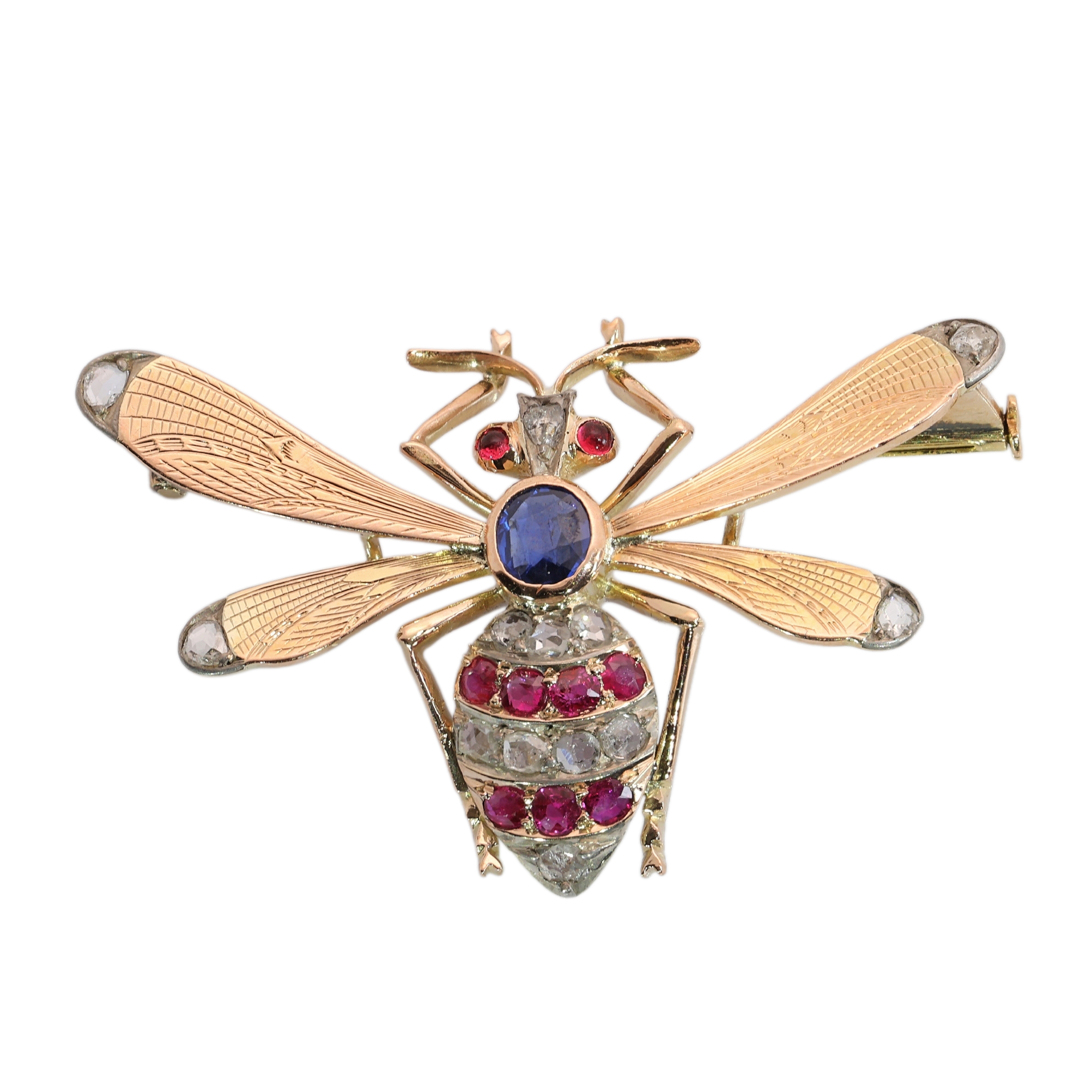 A Mischievous Victorian Bee or Fly Brooch for the Lapel, circa 1890